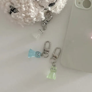 Neon Cat Acrylic Mini Doll Keyring