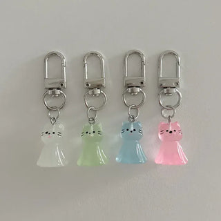 Neon Cat Acrylic Mini Doll Keyring
