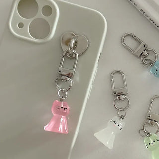 Neon Cat Acrylic Mini Doll Keyring