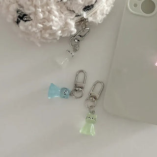 Neon Cat Acrylic Mini Doll Keyring