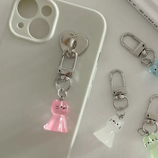 Neon Cat Acrylic Mini Doll Keyring