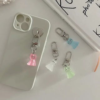 Neon Cat Acrylic Mini Doll Keyring