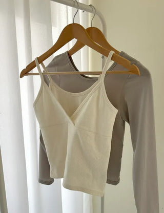 T-shirt Bustier Sleeveless Set Layered Long Sleeve