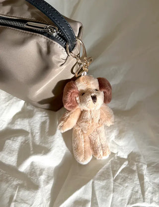 Puppy doll keyring bag key holder key ring beige