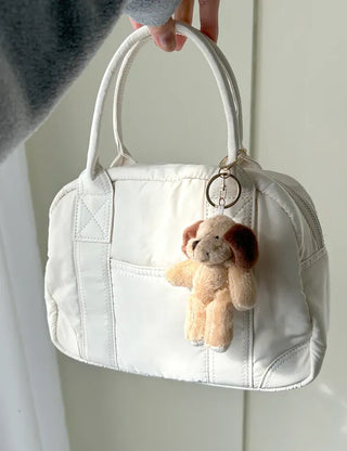 Puppy doll keyring bag key holder key ring beige