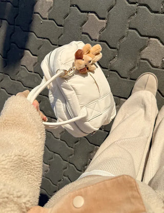 Puppy doll keyring bag key holder key ring beige