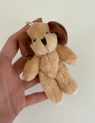 Puppy doll keyring bag key holder key ring beige