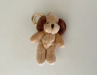 Puppy doll keyring bag key holder key ring beige