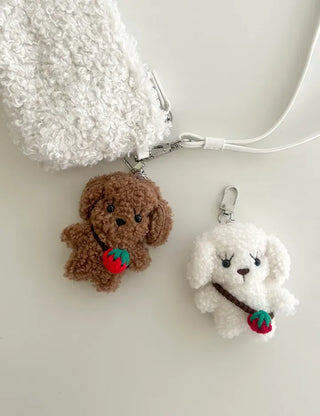 Strawberry bag, dog keyring, key holder, key chain, bag charm