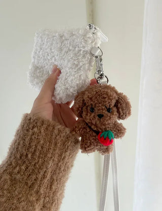 Strawberry bag, dog keyring, key holder, key chain, bag charm