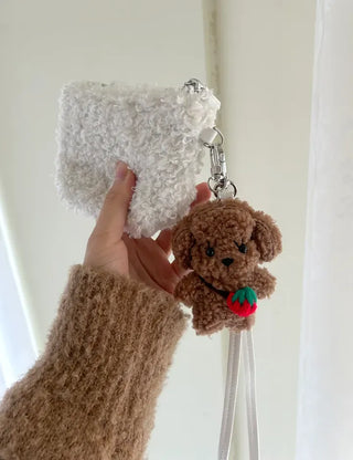 Strawberry bag, dog keyring, key holder, key chain, bag charm