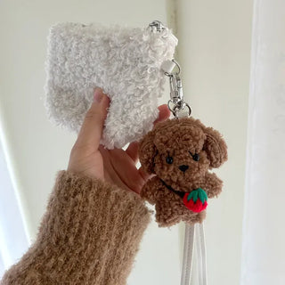 Strawberry bag, dog keyring, key holder, key chain, bag charm