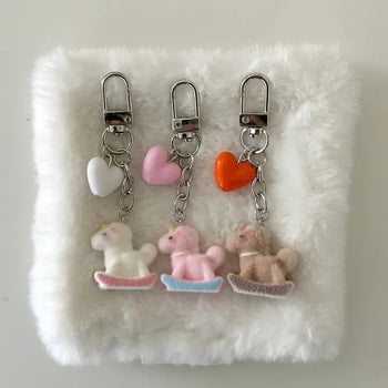 Rocking horse keyring, horse doll, heart keyholder, phone charm