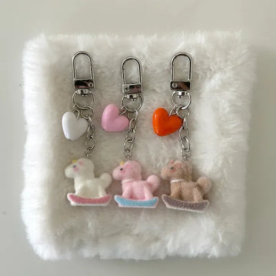 Rocking horse keyring, horse doll, heart keyholder, phone charm