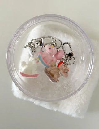 Rocking horse keyring, horse doll, heart keyholder, phone charm