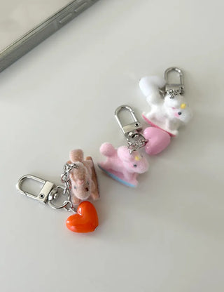 Rocking horse keyring, horse doll, heart keyholder, phone charm