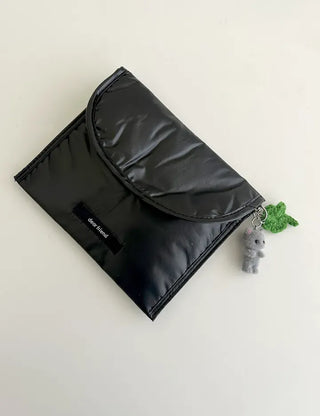 Metallic Card Wallet Round Pouch Silver Mini