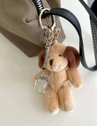 Cute parts keycap keyring teddy bear four-leaf clover keyholder keyboard
