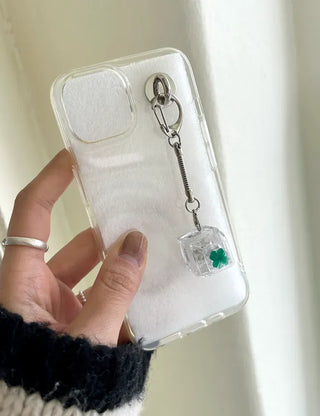Cute parts keycap keyring teddy bear four-leaf clover keyholder keyboard