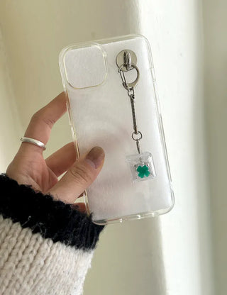 Cute parts keycap keyring teddy bear four-leaf clover keyholder keyboard