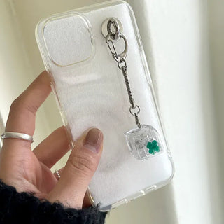 Cute parts keycap keyring teddy bear four-leaf clover keyholder keyboard
