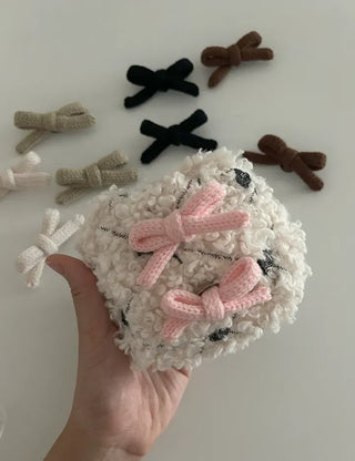 1+1 Brooch Set Knit Ribbon Bag Decor
