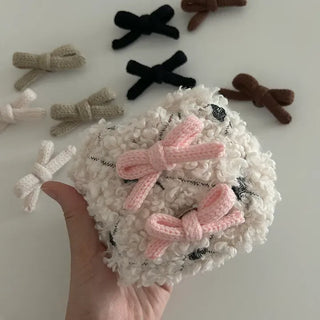 1+1 Brooch Set Knit Ribbon Bag Decor
