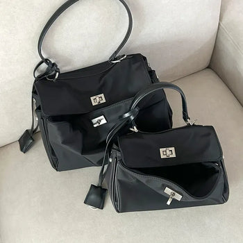 Buckle Nylon Tote Bag Shoulder Crossbody Bag