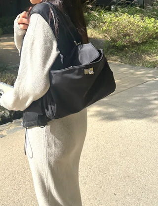 Buckle Nylon Tote Bag Shoulder Crossbody Bag