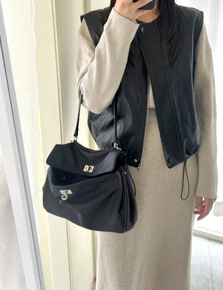Buckle Nylon Tote Bag Shoulder Crossbody Bag