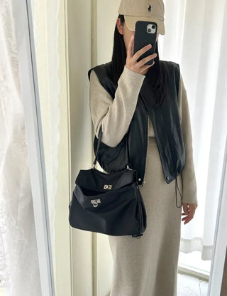 Buckle Nylon Tote Bag Shoulder Crossbody Bag