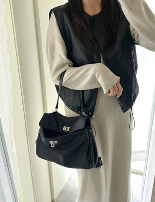 Buckle Nylon Tote Bag Shoulder Crossbody Bag