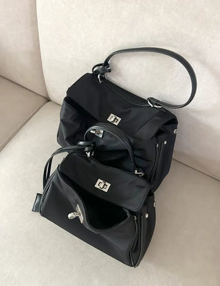 Buckle Nylon Tote Bag Shoulder Crossbody Bag