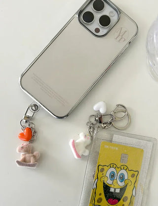 Transparent card wallet keyring PVC transportation card case
