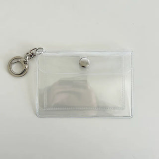 Transparent card wallet keyring PVC transportation card case