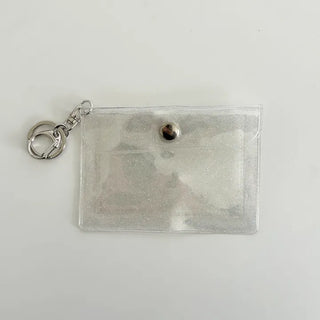Transparent card wallet keyring PVC transportation card case
