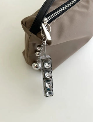 Silver Ball Keycap Keyring LED Metal Keyboard Keyholder