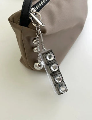 Silver Ball Keycap Keyring LED Metal Keyboard Keyholder