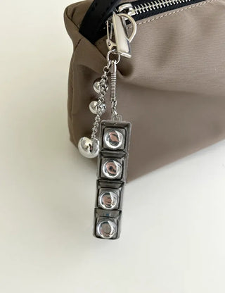 Silver Ball Keycap Keyring LED Metal Keyboard Keyholder
