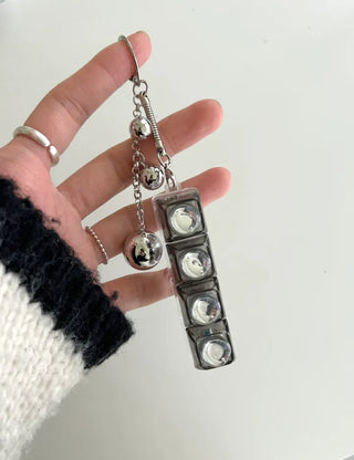 Silver Ball Keycap Keyring LED Metal Keyboard Keyholder