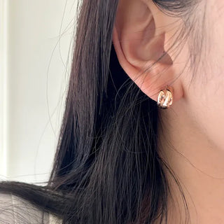 Surgical Steel Earrings Melo Bold Fashion Earrings Pink Gold