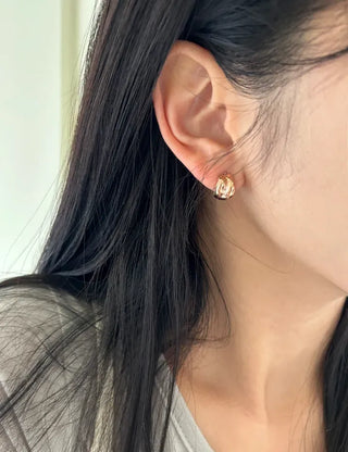 Surgical Steel Earrings Melo Bold Fashion Earrings Pink Gold