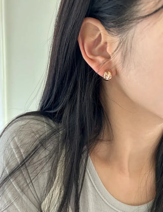 Surgical Steel Earrings Melo Bold Fashion Earrings Pink Gold