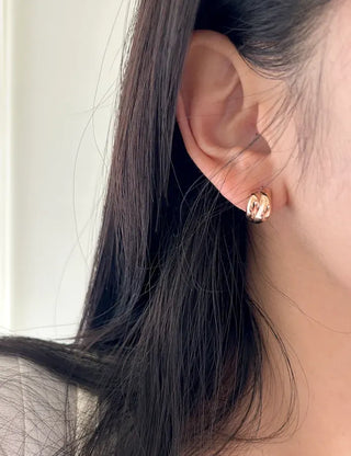 Surgical Steel Earrings Melo Bold Fashion Earrings Pink Gold