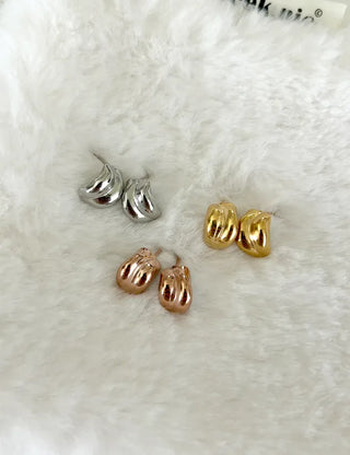 Surgical Steel Earrings Melo Bold Fashion Earrings Pink Gold