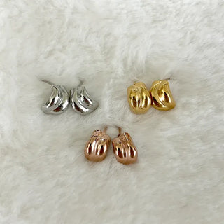 Surgical Steel Earrings Melo Bold Fashion Earrings Pink Gold