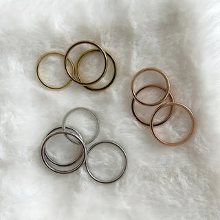 Surgical steel thin tennis ring, basic daily layering