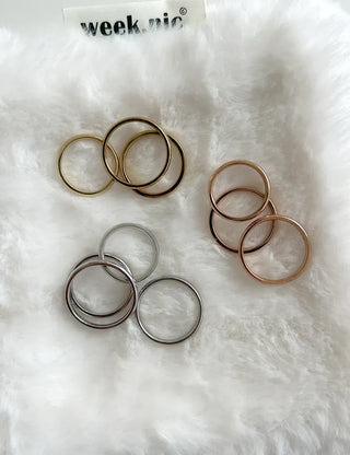 Surgical steel thin tennis ring, basic daily layering