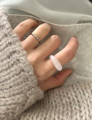 Surgical steel thin tennis ring, basic daily layering