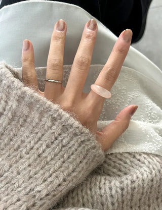 Surgical steel thin tennis ring, basic daily layering